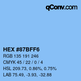 Color code: HEX #87BFF6 | qconv.com