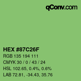 Código de color: HEX #87C26F | qconv.com