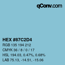Color code: HEX #87C2D4 | qconv.com