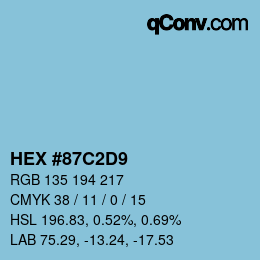 Color code: HEX #87C2D9 | qconv.com