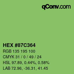 Color code: HEX #87C364 | qconv.com