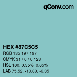 Color code: HEX #87C5C5 | qconv.com