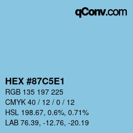 Color code: HEX #87C5E1 | qconv.com