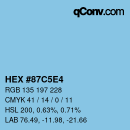 Color code: HEX #87C5E4 | qconv.com