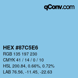 Color code: HEX #87C5E6 | qconv.com