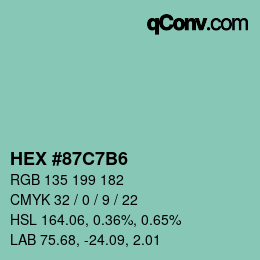 Color code: HEX #87C7B6 | qconv.com