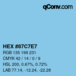 Color code: HEX #87C7E7 | qconv.com