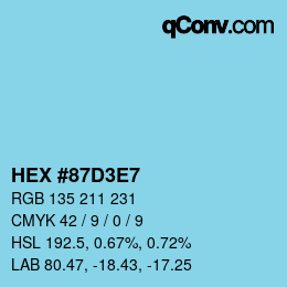 Color code: HEX #87D3E7 | qconv.com