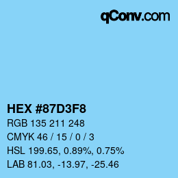 Color code: HEX #87D3F8 | qconv.com