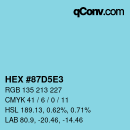 Color code: HEX #87D5E3 | qconv.com