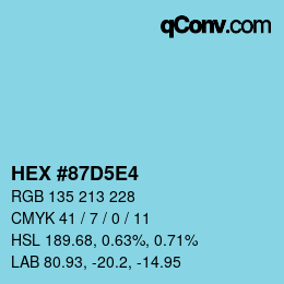 Color code: HEX #87D5E4 | qconv.com