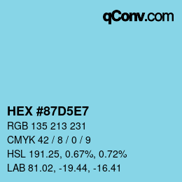 Color code: HEX #87D5E7 | qconv.com