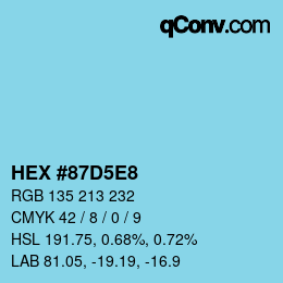 Color code: HEX #87D5E8 | qconv.com