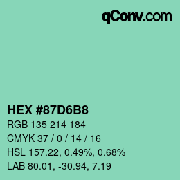 Color code: HEX #87D6B8 | qconv.com