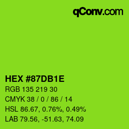 Color code: HEX #87DB1E | qconv.com