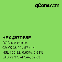 Farbcode: HEX #87DB5E | qconv.com