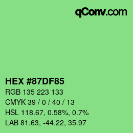 Color code: HEX #87DF85 | qconv.com