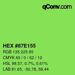 Color code: HEX #87E155 | qconv.com