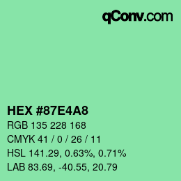 Color code: HEX #87E4A8 | qconv.com