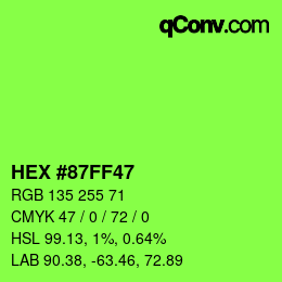 Color code: HEX #87FF47 | qconv.com