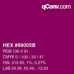Color code: HEX #88005B | qconv.com