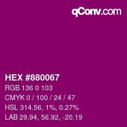 颜色代码: HEX #880067 | qconv.com