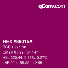 Color code: HEX #88015A | qconv.com