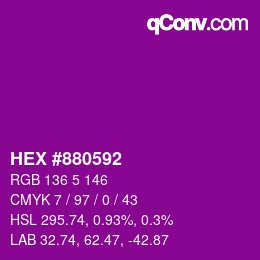 カラーコード: HEX #880592 | qconv.com