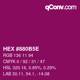 Color code: HEX #880B5E | qconv.com