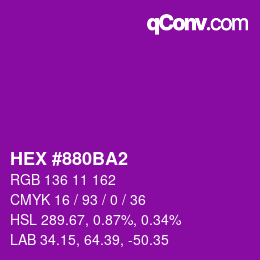 颜色代码: HEX #880BA2 | qconv.com