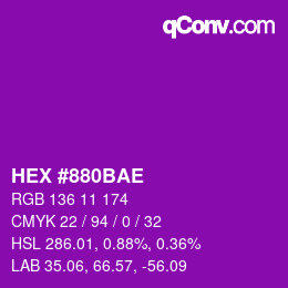 Color code: HEX #880BAE | qconv.com