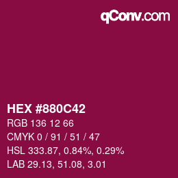 Color code: HEX #880C42 | qconv.com