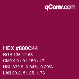 Color code: HEX #880C44 | qconv.com