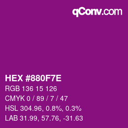 Color code: HEX #880F7E | qconv.com