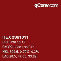 Color code: HEX #881011 | qconv.com