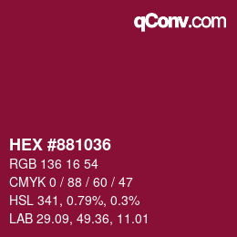 Color code: HEX #881036 | qconv.com