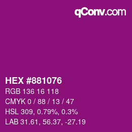 Color code: HEX #881076 | qconv.com