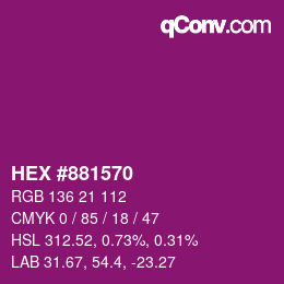 カラーコード: HEX #881570 | qconv.com