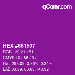 Color code: HEX #881597 | qconv.com