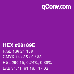 Color code: HEX #88189E | qconv.com