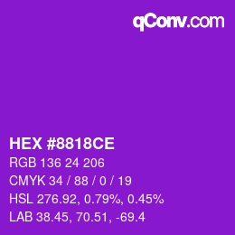 Color code: HEX #8818CE | qconv.com