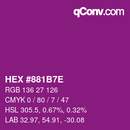 Color code: HEX #881B7E | qconv.com
