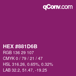 Color code: HEX #881D6B | qconv.com