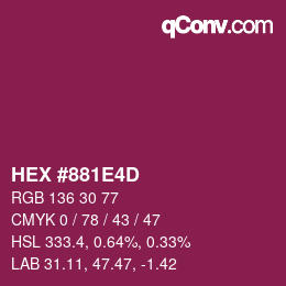 Color code: HEX #881E4D | qconv.com