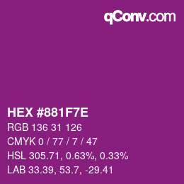Color code: HEX #881F7E | qconv.com