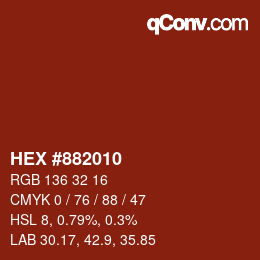 Color code: HEX #882010 | qconv.com