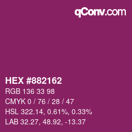 Farbcode: HEX #882162 | qconv.com