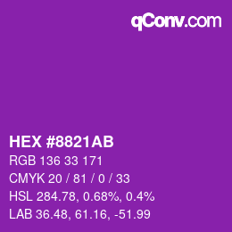 Color code: HEX #8821AB | qconv.com
