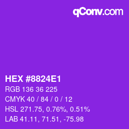 Color code: HEX #8824E1 | qconv.com