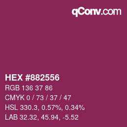 カラーコード: HEX #882556 | qconv.com